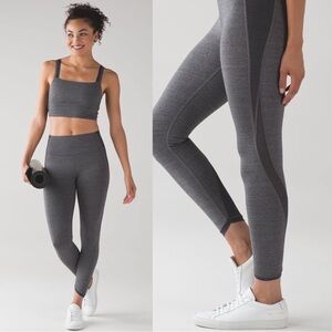 Lululemon • Featherlight Tight legging pant Heathered Black grey athletic